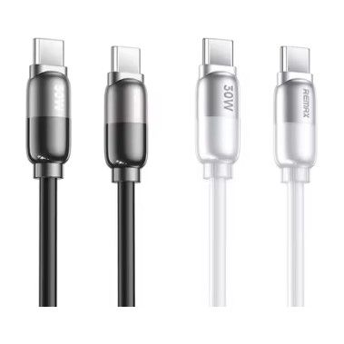 REMAX USB-C charging cables in black and white
